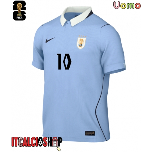 Uruguay Giorgian de Arrascaeta #10 Prima Maglia Mondiali 2026 Manica Corta